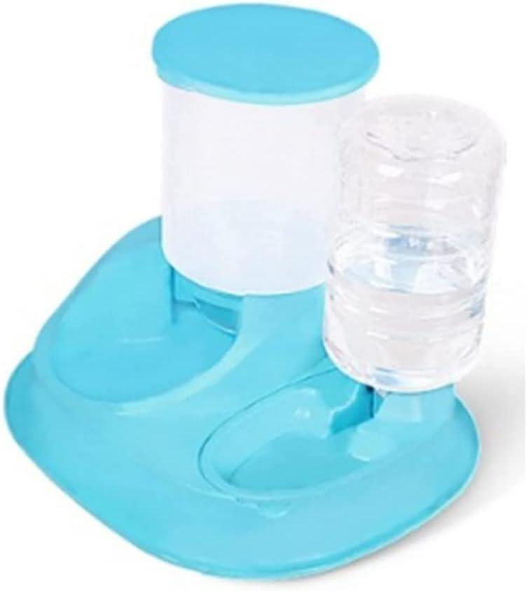 Dispenser 2 in 1Pet Bowl Fountain Automatic Water Food Feeder Dispenser Container for Cats Dogs Self Dispenseing Cat Feeder and Dog Water Dispensers Travel Supply cat Fountain (Blue)