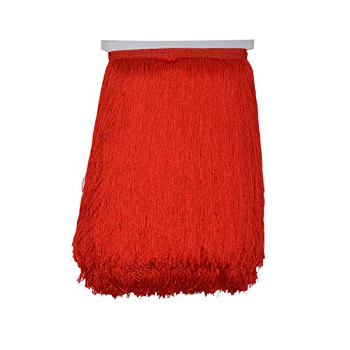 10Yard/Lot 30CM Polyester Tassel Fringe Lace Trimming for DIY Latin Dress Stage Clothes Fabric Accessories (Red)