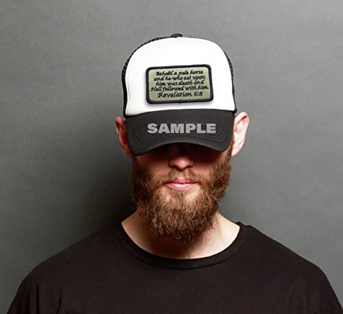 Bastion Morale Patches (Revelation 6:8, Black) | 3D Embroidered Patches With Hook & Loop Fastener Backing | Well-Made Clean Stitching | Christian Patches For Tactical Bag, Hats & Vest #TOP7