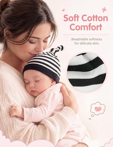 Image of Durio Soft Warm Knitted Baby Hats Caps Cute Cozy Chunky Winter Infant Toddler Baby Beanies for Boys Girls