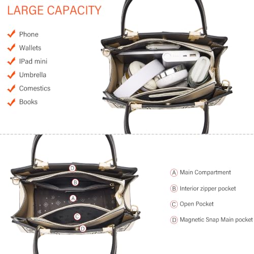 Image of FOXLOVER Medium Tote Bag for Women Designer Vintage Satchel Handbags Top-handle Purses