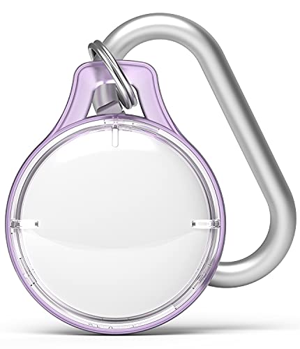 Ringke Slim Case Compatible with Bluetooth tracker, Hard Transparent PC Full Protective Cover with Secure Twist-Lock - Purple