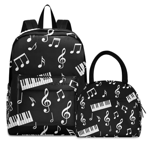 Sacs à dos d'école pour les voyages et le pique-nique au motif musical chic