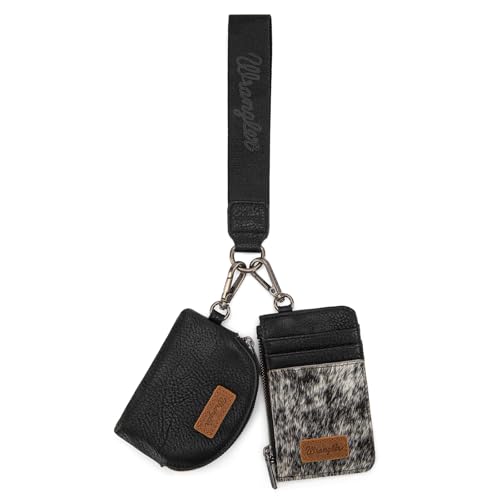 Image of Wrangler Keychain Wristlet Wallets for Women Western Dual Pouch Wristlet Credit Card Holder Wallet