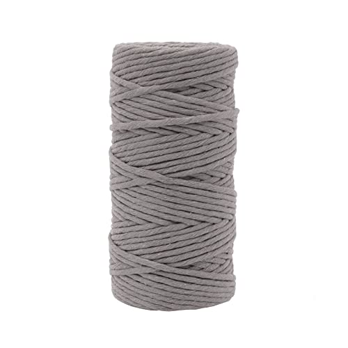Vaessen Creative Macrame Yarn Dark Grey, 3 mm x 100 m, 100% Cotton, DIY, Crafts of Decoration Such as Hanging Basket, Wall Hanging, Lantern, Dream Catcher