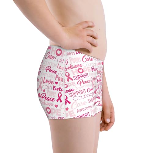 Boys' Cotton Boxer Brief Soft Underwear-Breast Cancer Ribbons Awareness2
