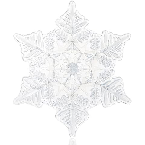 devembr Snowboard Stomp Pad, 3D Clear Snowflake Snowboarding Stomp Pads, PVC Material, 5.11" x 4.53", Transparent Snowflake Pattern Cover