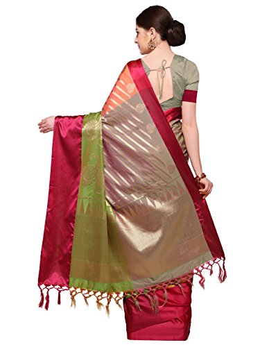 Image of Varkala Silk Sarees Women's Banarasi Kanchipuram Silk Saree With Blouse Piece