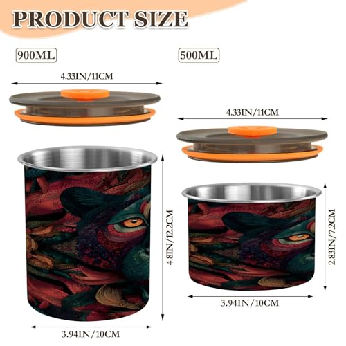 Envase para café artístico leopard 900 ml acero inoxidable miniatura 2