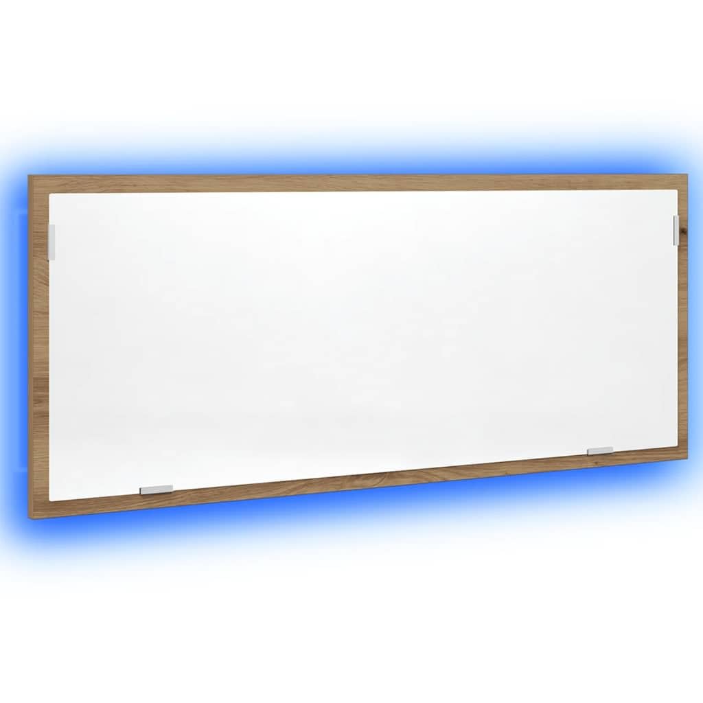 Générique Miroir de Salle de Bain à LED chêne Artisanal Bois d'ingénierie,Meubles,Armoires & Meubles de Rangement,Meubles-lavabos,Meubles-lavabos de Salle de Bains,Brun,11.25 KG,856276