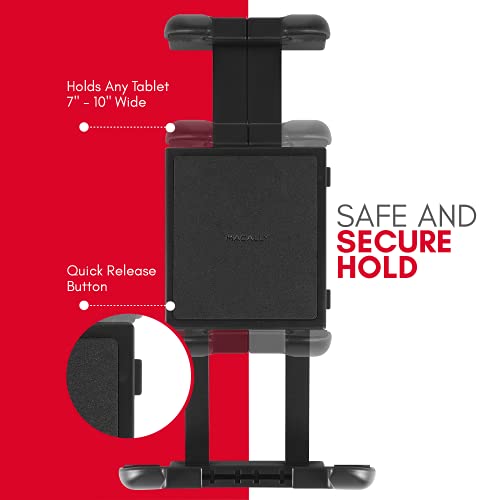 Macally Car Headrest Mount - Road Trip Essentials for Kids - Back Seat Tablet Holder for Car, Compatible with iPad Pro/Air/Mini, Nintendo Switch, Phones with Dual Positions and 360° Rotation - Image 6