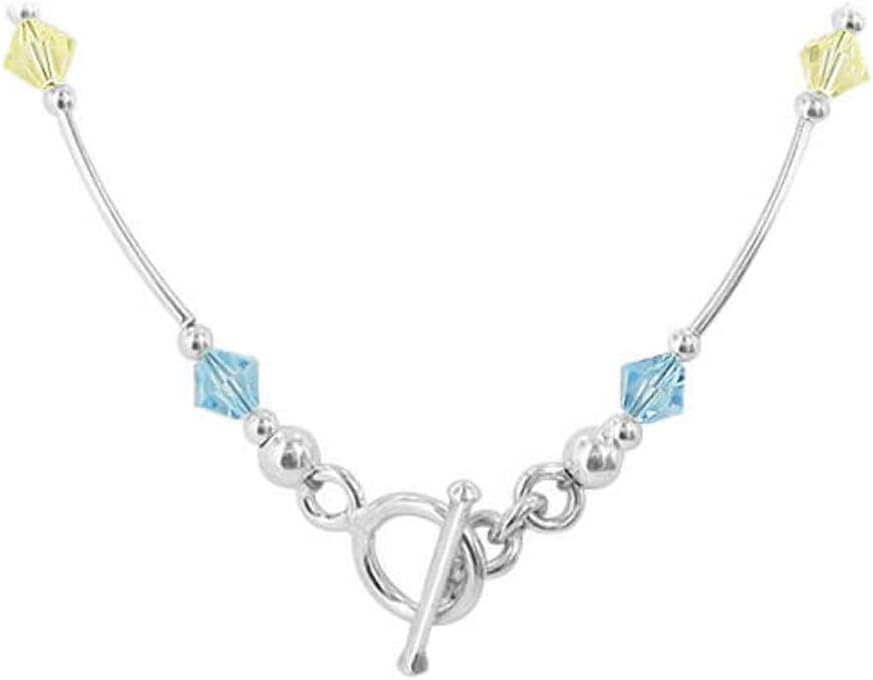 Gem Avenue Multicolor Cluster Austrian Crystals 925 Sterling Silver Necklace
