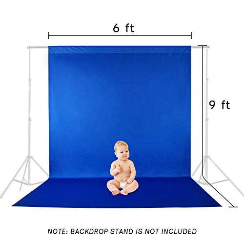 Emart 6 X 9 Ft Photography Backdrop Background, Chromakey Green/Blue 2-In-1 Polyester-Cotton Background Screen For Photo Video Studio, 4 X Backdrop Clip #TOP1