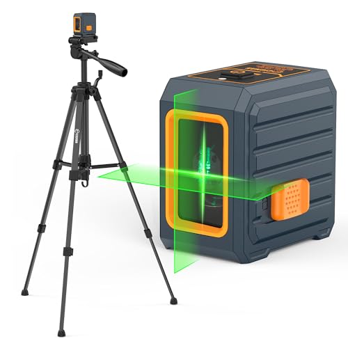 CIGMAN 93cm三脚付きレーザー墨出し器 緑色十字ライン 超軽量コンパクト...