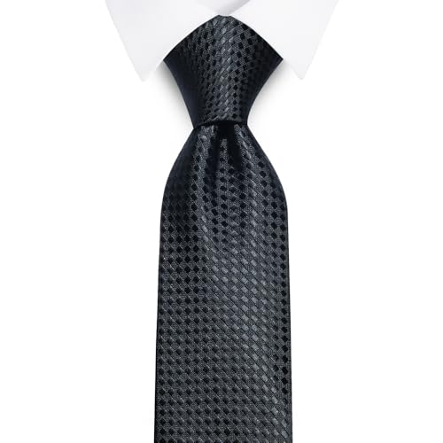 Image of Solid Color Ties Set Men Handkerchief Cufflinks Brooch 3.15 inches Classic Formal Necktie Pocket Square Set