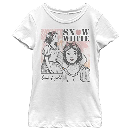 Image of Disney Girl's Snow White and the Seven Dwarfs Heart of Gold Sketch T-Shirt