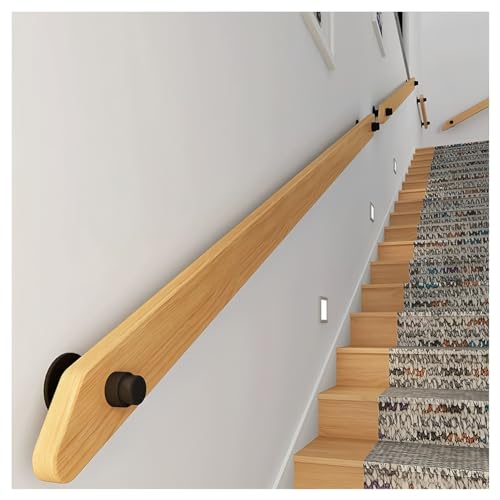 Rambarde en bois pour escalier kit de main courante murale modulable de 30 cm à 3,6 m - 6