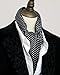 ANDANTINO 100% Silk Oblong Scarf for Men 61”*10.2” Double-Sided Thin Long Shawls for Head and Neck with Gift Packed (Black White Dots)