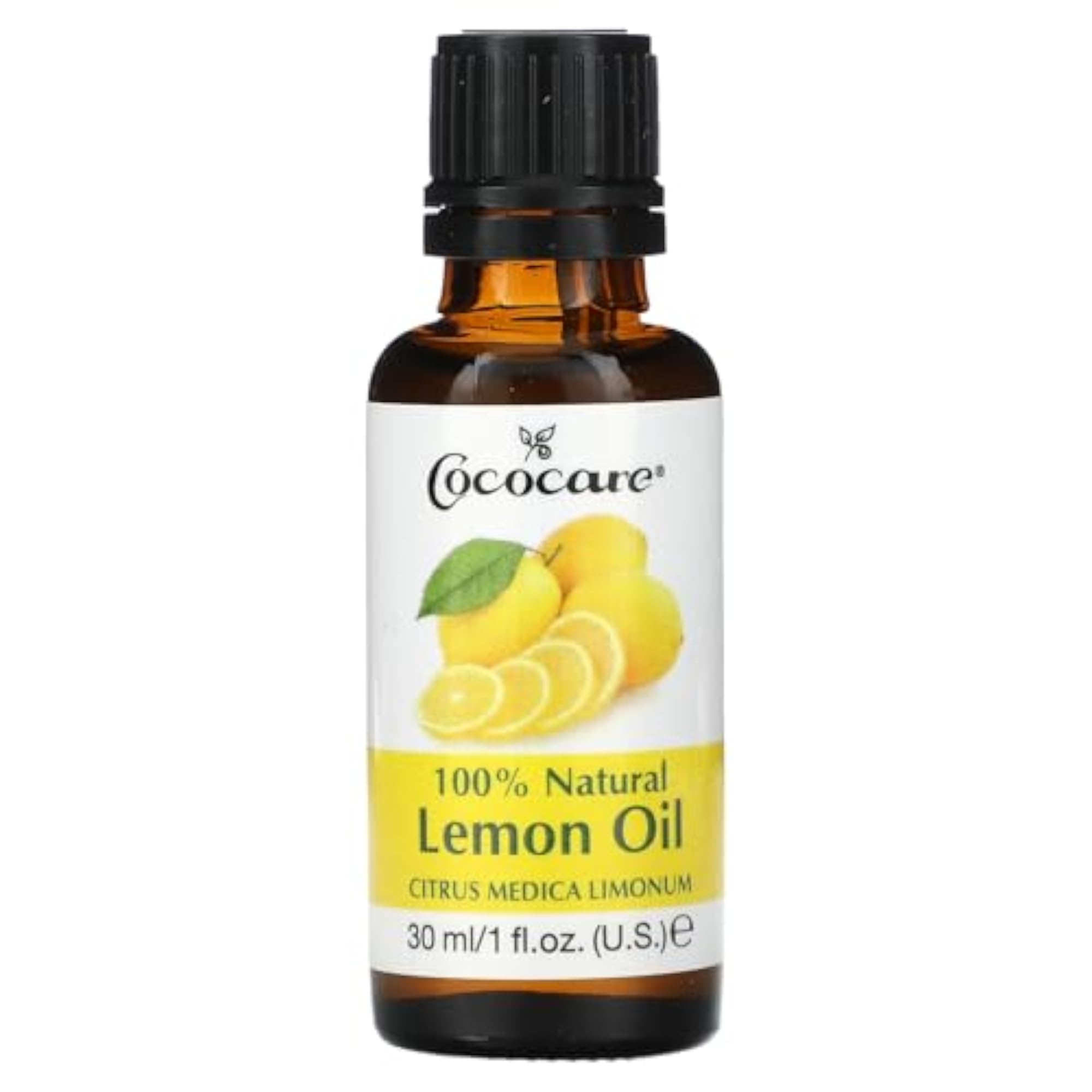 Natural Lemon Essential Oil, Citrus Medica Limonum, 1 Fluid Ounce