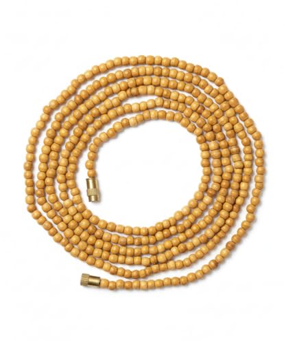 Image of Original Tulsi Kanthi Mala from Vrindavan Dham | Pure Natural Tulsi Wood Beads | ISKCON Style Single Round Spiritual Necklace for Men & Women | Hindu Pooja & Meditation Mala