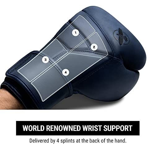 Image of Hayabusa T3 LX Leather Boxing Gloves Men and Women for Training Sparring Heavy Bag and Mitt Work - Indigo, 14oz