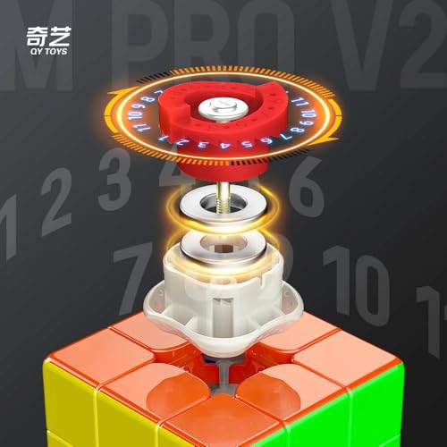 Image of QiYi M PRO 3x3 V2 Flagship Magnetic Speed Cube - Stickerless Matte Finish, Dual Adjustment System (11 Settings), Smooth Turning, Stable & Lightweight 55.5mm for Speedcubing & Competitions