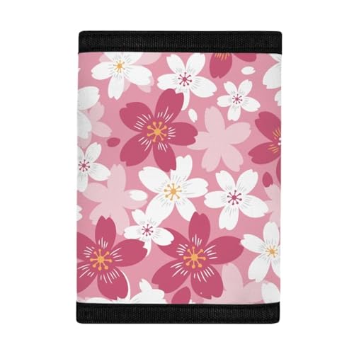 GIFTPUZZ Cherry Blossom Wallet for Girls Pink Purse Credit ID Card Slim Moneybag Trifold Small Coin Purses for Teens Boys Cute Wallet Woman Girls Gift2