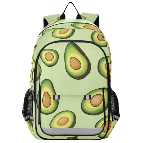 Sac à dos école motif avocat vert pour les trajets scolaires et sorties des enfants