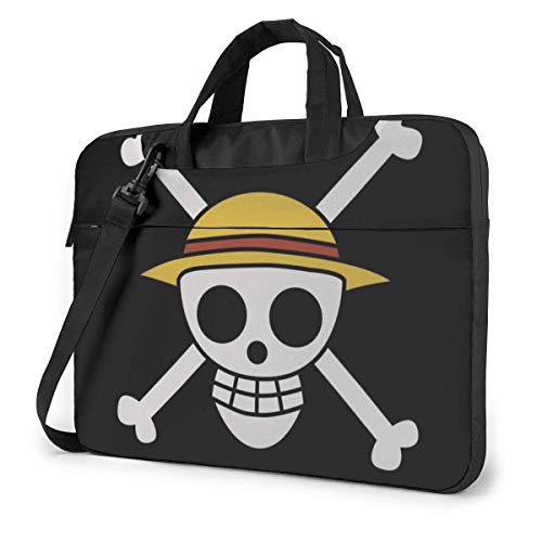 Preisvergleich Produktbild Piratenflagge Laptoptasche Laptop Menger Tasche, Laptop Umhängetaschen Polyester Menger Tragetasche Hülle mit Einstellbarer Tiefe unten 14 Zoll