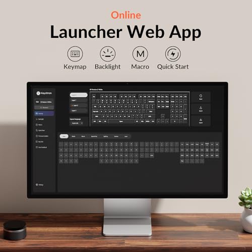 Image of Keychron K5 Version 2 Wireless Bluetooth 5.2 Mechanical Keyboard, Low Profile Milk POM Switch Full-Size 100% Layout QMK Programmable, White Backlit with Shine-Through Keycaps for Mac Windows Linux