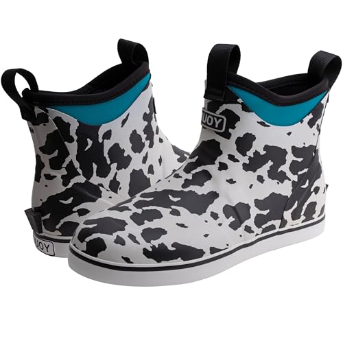 Image of Buoy Boots Women's Waterproof Ankle Rain Boots, Rubber Deck & Fishing Boots | Neoprene Lining, EVA Foam Insole, Slip-Resistant Non-Marking Outsole for Comfortable Traction on Boats, Farms & Wet Ground