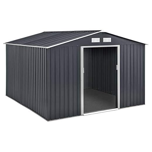 Habitat et Jardin - Abri de Jardin Métal Vegas 7.06 m² Gris - Cabane de Jardin avec Porte Coulissante - Acier Galvanisé et Anti-Corrosion