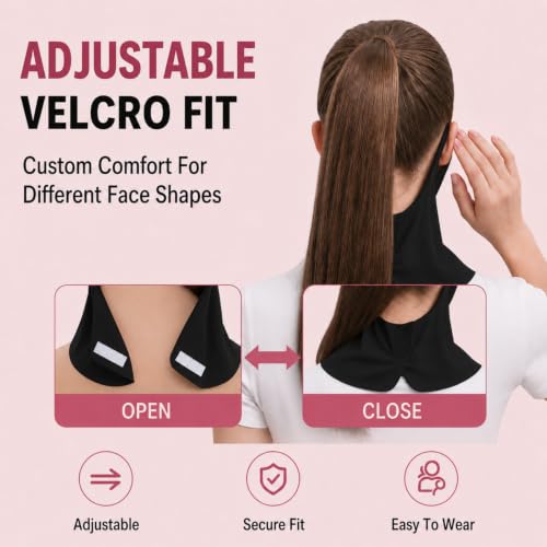 Image of Ice Silk Sun Protection Face Mask for Women, Breathable Cooling Face Cover with Neck Coverage, Driving,Golf,Hiking