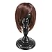 MyGift Vintage Design Black Metal Hat Stand with Dome Top Design, Baseball Cap and Wig Holder Freestanding Display Rack, Set of 2