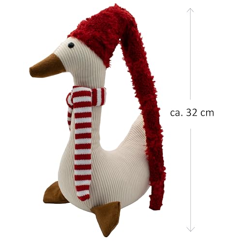 kda Weihnachtsgans (Türstopper) | Festliche Sofa & Winterdeko Weihnachtsdeko für Wohnzimmer, Eingang & Advent | Geschenkidee Weihnachten Deko Gans – Bild 3