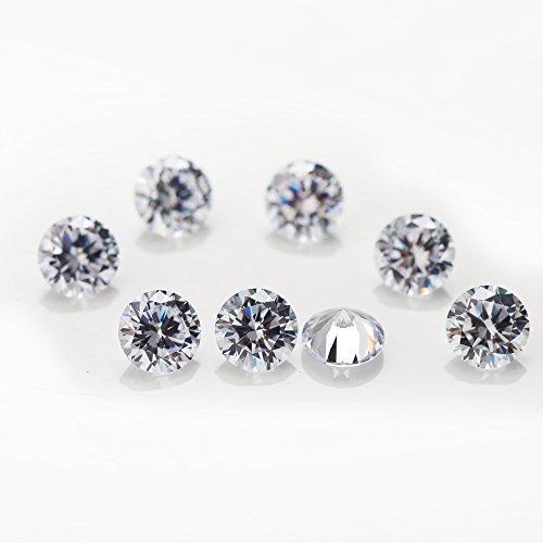 500pcs 2.5mm White Round Machine Cut Loose CZ Stone - Thumbnail 2