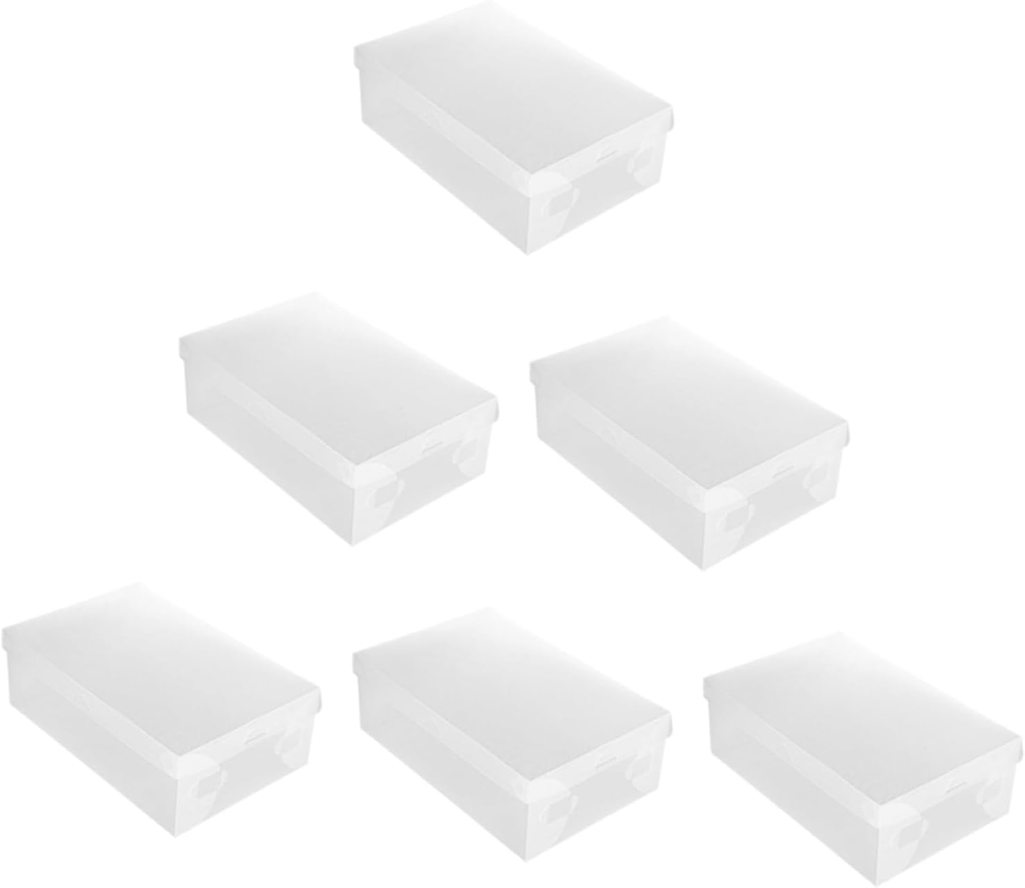 Ipetboom 6PCS Transparent Dust Shoe Storage Boxes Plastic Stackable Shoe Organizer Containers for Home and Shop