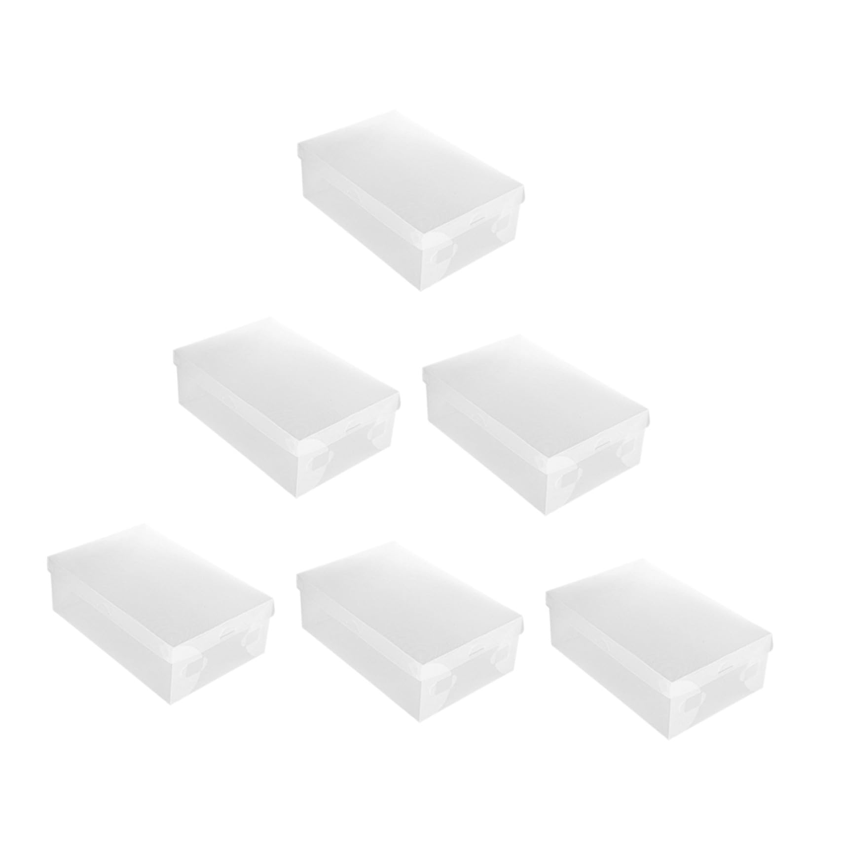 GLEAVI Contenitori Impilabili per Scarpe in Plastica Trasparente 6 Pezzi Chiusura a Ribalta 33X20X12 CM per Armadio e Negozio