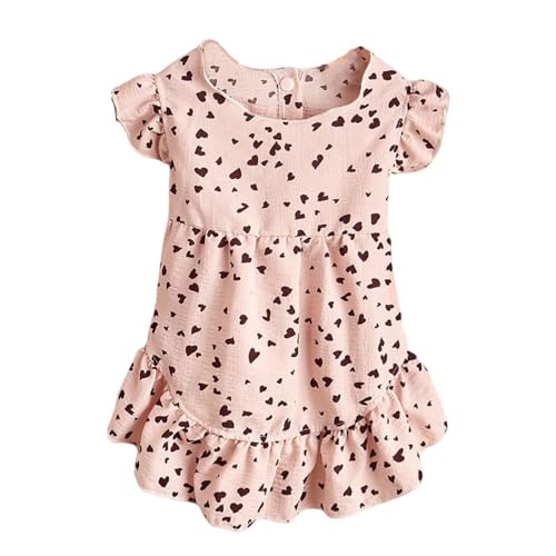 Dog Dresses for Small Dogs Girl Cute Heart Pattern Cat Dresses for Pets Ruffle Trim Princess Dress Small Girl Dog Clothes Spring Summer Puppy Dress Chihuahua Yorkie Clothes for Birthday Wedding, Pink