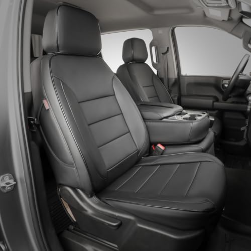 EKR Silverado Seat Covers Custom Fit for (Crew Cab) 2019-2026 Chevrolet Silverado 1500/1500 Limited/HD 2500/3500, Rear Row W/No Armrest,Faux Leather(Black)