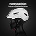 MOKFIRE Adult Bike Helmet That's Light, Cool & Sleek, Bicycle Cycling Helmet with Rear Light for Urban Commuter Adjustable Size for Adults Men/Women