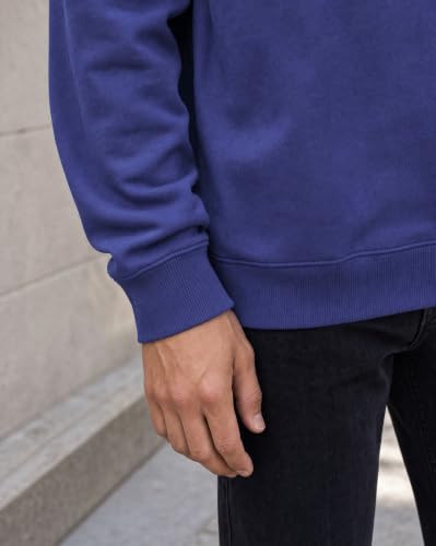 Image of Nobero Oversized Sweatshirts for Man Stylish Crew Neck | 280 GSM Rich Cotton Fleece Solid Oversized Fit Full Sleeve Sweatshirt for Men | Stylish Casual Wear Winter Sweatshirt for Men