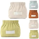 Beautyhis Organizador elástico de pana para el cabello, Off-white+green