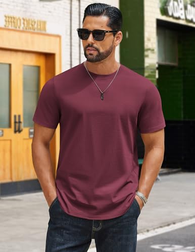 Image of COOFANDY Mens T-Shirts 100% Cotton Crewneck Short Sleeve Tees Casual Plain Shirts