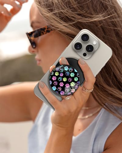 Image of Magnetic Phone Grip, Cute Finger Grip Phone Stand, Dog Paw