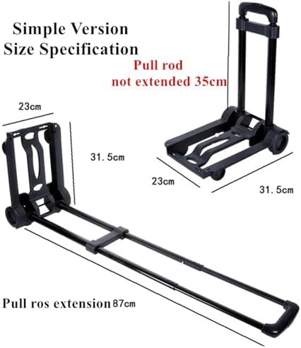 Heavy Duty Foldable Flatbed Trolley Cart - Portable Hand Truck for Travel, Luggage, Shopping & Home Use - Blue Folding Sack Wheel Barrow