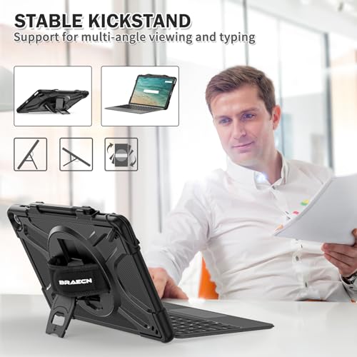 Braecnstock For Amazon Fire Max 11 Case 13Th Generation 2023 11'' Rugged Protective Fire Max 11 Tablet Cover With Rotating Hand Strap & Stand Pen Holder Compatible With Type Cover Keyboard thumb #3