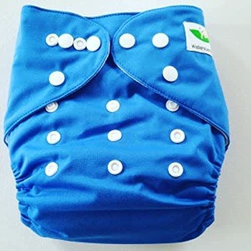Wasbareluiers.eu - Pañal de Bolsillo de Algodón Ajustable, Lavable, Azul, Talla única Cover