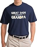 Great Dads get promoted to Grandpa Funny Grandfather Humor Unisex T-shirt-Adult,L,Navy Blue