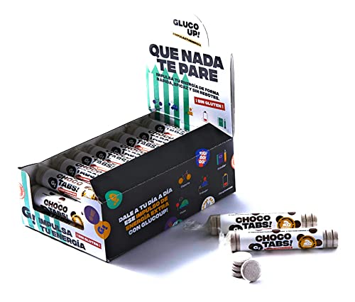 CHOCOTABS - Caja de 27 rollos de tabletas de glucosa GLUCO UP sabor chocolate para hipoglucemias/Acción rápida/Personas con Diabetes Tipo 1 /Diabetes Tipo 2